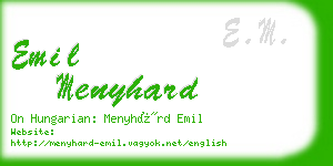 emil menyhard business card